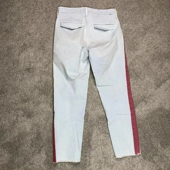 Mother Chino Pants Sz 26 The Shaker Prep Fray Blue Red Stripe - Picture 14 of 16